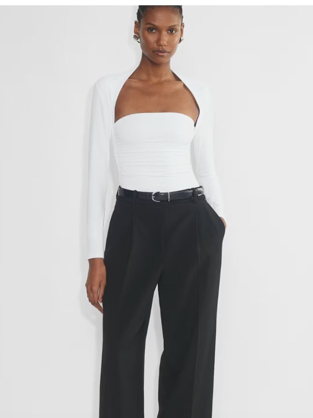 Aritzia Babaton - Contour Flourish Longsleeve Second-skin ruched longsleeve 2xS